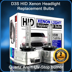 ProGear Tech Heavy Duty D3S D3R 10000K Brillianr HID Xenon Headlight Replacement Bulbs (Pack of 2)