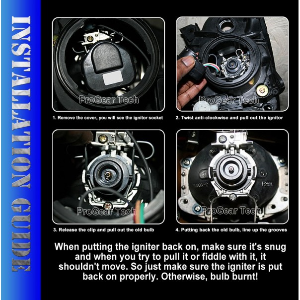 H1 Xenon HID Headlight Bulb - Installation Guide 