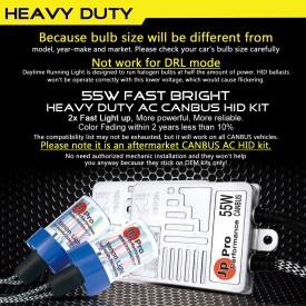55W H8/H9/H11 (they are same)  Heavy Duty Fast Bright CANBUS AC HID Xenon Conversion Kit No OBC Error