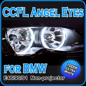 COB LED Angel Eyes Halo Rings Kit For BMW E90 E91 E46 TI Non-projector  Headlight