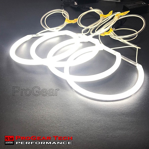 7000K White CCFL Angel Eye Halo Rings For BMW E36, E38, E39, E46 - 131mm, Error Free, Diamond White