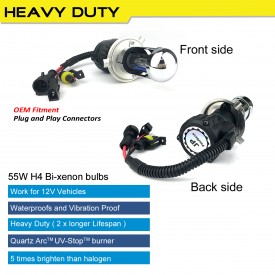 55W 12V Heavy Duty Fast Bright H4 9003 Bi-Xenon Dual Beams HID Xenon Conversion Kit