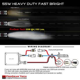 55W H8/H9/H11(they are same) Heavy Duty Fast Bright AC Digital HID Xenon Conversion Kit Germany Technology