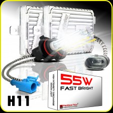 55W H8/H9/H11(they are same) Heavy Duty Fast Bright AC Digital HID Xenon Conversion Kit Germany Technology